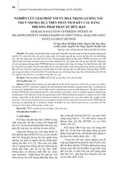 Nghiên cứu giải pháp tối ưu hoá trọng lượng tàu thuỷ nội địa dựa trên phân tích kết cấu băng phương pháp phần tử hữu hạn