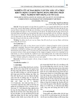 Nghiên cứu sự dao động vận tốc góc của trục khuỷu động cơ đốt trong bằng phương pháp thực nghiệm trên động cơ 1417,5 / 24