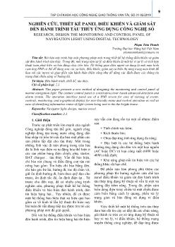 Nghiên cứu, thiết kế panel điều khiển và giám sát đèn hành trình tàu thủy ứng dụng công nghệ số