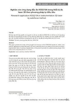 Nghiên cứu ứng dụng đầu đo KSS210A trong thiết bị đo laser 3D theo phương pháp tự điều tiêu