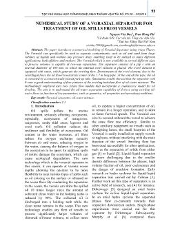 Numerical study of a voraxial separator for treatment of oil spills from vessels