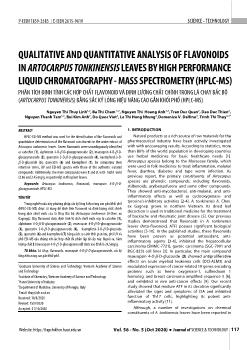 Phân tích định tính các hợp chất flavonoid và định lượng chất chính trong lá chay bắc bộ (artocarpus tonkinensis) bằng sắc ký lỏng hiệu năng cao gắn khối phổ (hplc - Ms)