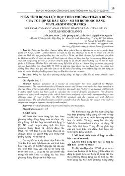 Phân tích động lực học theo phương thẳng đứng của tổ hợp xe đầu kéo – Sơ mi rơ moóc bằng Matlab / Simmechanics
