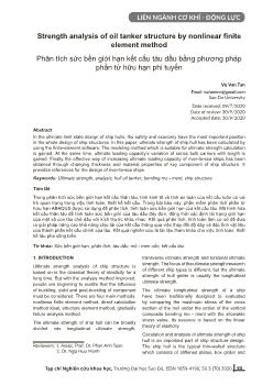 Phân tích sức bền giới hạn kết cấu tàu dầu bằng phương pháp phần tử hữu hạn phi tuyến