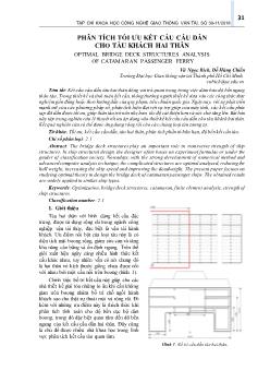 Phân tích tối ưu kết cấu cầu dẫn cho tàu khách hai thân