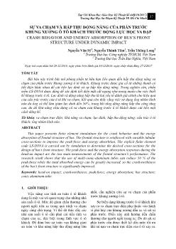Sự va chạm và hấp thu động năng của phần trước khung xương ô tô khách trước động lực học va đập