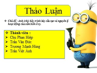 Thảo Luận Chủ đề: Anh (chị) hãy trình bày cấu tạo và nguyên lý hoạt động của cảm biến ô xy