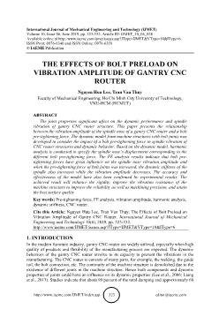 The effects of bolt preload on vibration amplitude of gantry CNC router