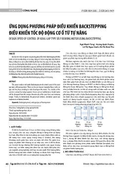 Ứng dụng phương pháp điều khiển backstepping điều khiển tốc độ động cơ ổ từ tự nâng