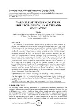 Variable stiffness nonlinear isolator: Design, analysis and simulation