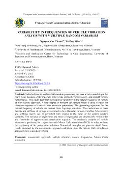 Variablitity in frequencies of vehicle vibration anlysis with muiltiple random variables