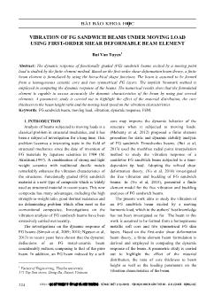 Vibration of fg sandwich beams under moving load using first - Order shear deformable beam element