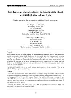 Xây dựng giải pháp điều khiển thích nghi hội tụ nhanh để thiết kế bộ lọc tích cực 3 pha