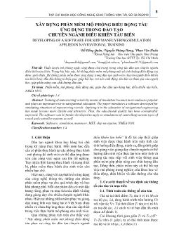 Xây dựng phần mềm mô phỏng điều động tàu ứng dụng trong đào tạo chuyên ngành điều khiển tàu biển