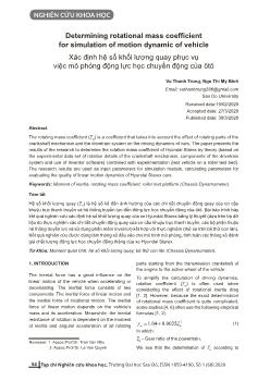 Y Xác định hệ số khối lượng quay phục vụ việc mô phỏng động lực học chuyển động của ô tô