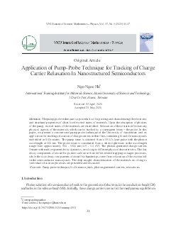 Application of Pump-Probe Technique for Tracking of Charge Carrier Relaxation In Nanostructured Semiconductors