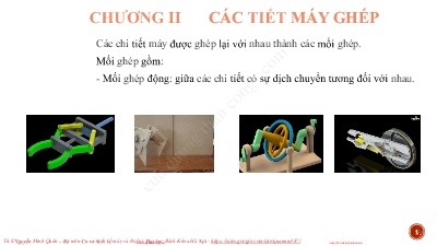 Bài giảng Chi tiết máy - Chương II: Các tiết máy ghép