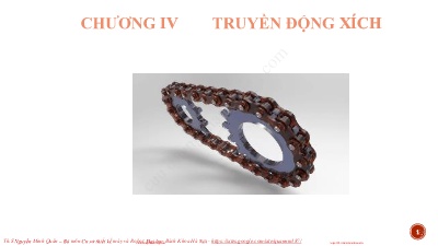 Bài giảng Chi tiết máy - Chương IV: Truyền động xích