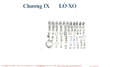 Bài giảng Chi tiết máy - Chương IX: Lò xo