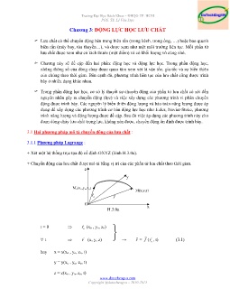 Bài giảng Cơ học lưu chất - Chương 3: Động lực học lưu chất - Lê Văn Dực
