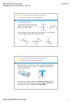 Bài giảng Cơ học ứng dụng - Tuần 10 - Nguyễn Duy Khương