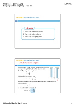 Bài giảng Cơ học ứng dụng - Tuần 12 - Nguyễn Duy Khương