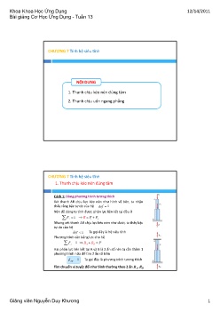 Bài giảng Cơ học ứng dụng - Tuần 13 - Nguyễn Duy Khương