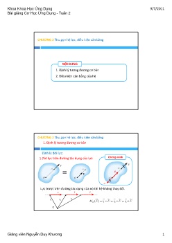 Bài giảng Cơ học ứng dụng - Tuần 2 - Nguyễn Duy Khương