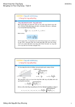 Bài giảng Cơ học ứng dụng - Tuần 6 - Nguyễn Duy Khương