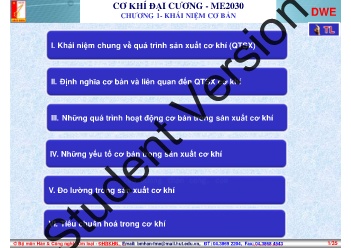 Bài giảng Cơ khí đại cương - Chương 1: Khái niệm cơ bản - Trường Đại học Bách Khoa