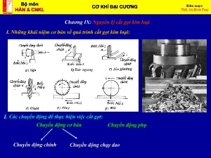 Bài giảng Cơ khí đại cương - Chương IX: Nguyên lý cắt gọt kim loại - Vũ Đình Toại