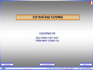 Bài giảng Cơ khí đại cương - Chương VII: Gia công cắt gọt trên máy công cụ - Phan Huy Lê