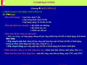 Bài giảng Cơ khí đại cương - Chương VIII: Máy công cụ - Phan Huy Lê