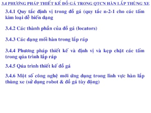 Bài giảng Công nghệ ô tô - Chương 3: Thiết kế QTCN hàn thùng xe (Phần 3)