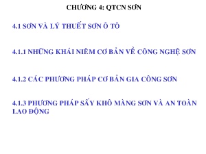 Bài giảng Công nghệ ô tô - Chương 4: QTCN sơn