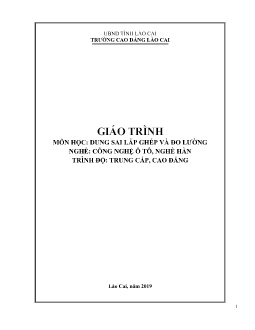 Bài giảng Dung sai lắp ghép và đo lường (Trình độ Trung cấp, Cao đẳng)