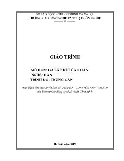 Bài giảng Gá lắp kết cấu hàn (Trình độ Trung cấp)