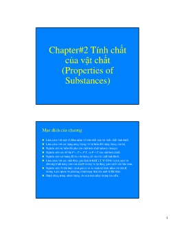 Bài giảng Kỹ thuật nhiệt - Bài: Tính chất của vật chất (Properties of Substances)