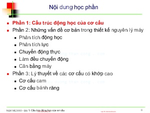 Bài giảng Nguyên lý máy - Bài 1: Cấu trúc động học của cơ cấu - Nguyễn Xuân Hạ