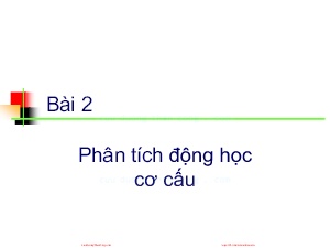 Bài giảng Nguyên lý máy - Bài 2: Phân tích động học cơ cấu - Nguyễn Xuân Hạ