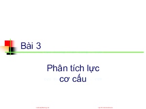 Bài giảng Nguyên lý máy - Bài 3: Phân tích lực cơ cấu - Nguyễn Xuân Hạ