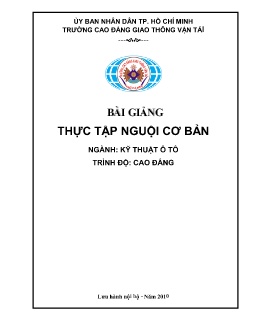 Bài giảng Thực tập nguội cơ bản (Trình độ Cao đẳng)