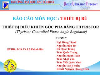 Báo cáo môn học Thiết bị bù