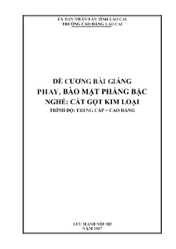 Đề cương bài giảng Phay, bào mặt phẳng bậc