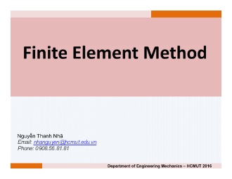 Finite Element Method - Chapter 1: Introduction to FEM - Nguyễn Thanh Nhã