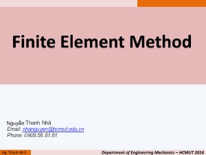 Finite Element Method - Chapter 2: Plane problem - Nguyễn Thanh Nhã