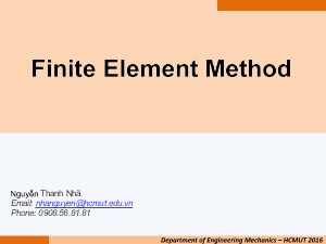 Finite Element Method - Chapter 4: Dynamic analysis - Nguyễn Thanh Nhã