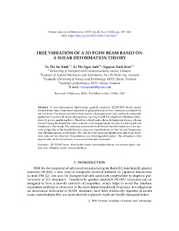 Free vibration of a 2D-FGSW beam based on a shear deformation theory
