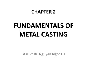 Fundamentals of metal casting