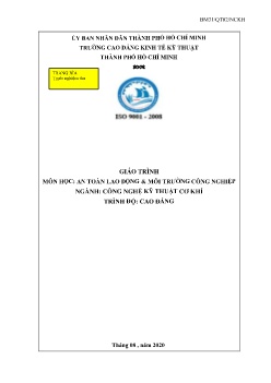 Giáo trình An toàn lao động & môi trường công nghiệp (Trình độ Cao đẳng)